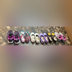 Size 9 toddler Girls Shoes.  She outgrew them before most were worn 3 times.